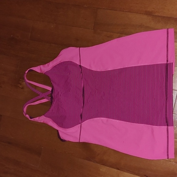 Lululemon Energy Tank Hyper Stripe  Raspberry Glo Light Plum - Picture 3 of 5